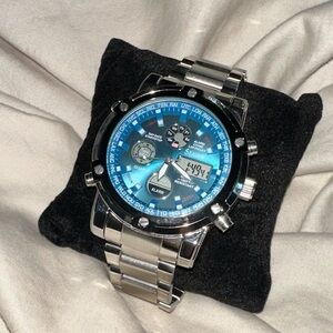 Stauer Blue Stone Chronograph Watch Big Face